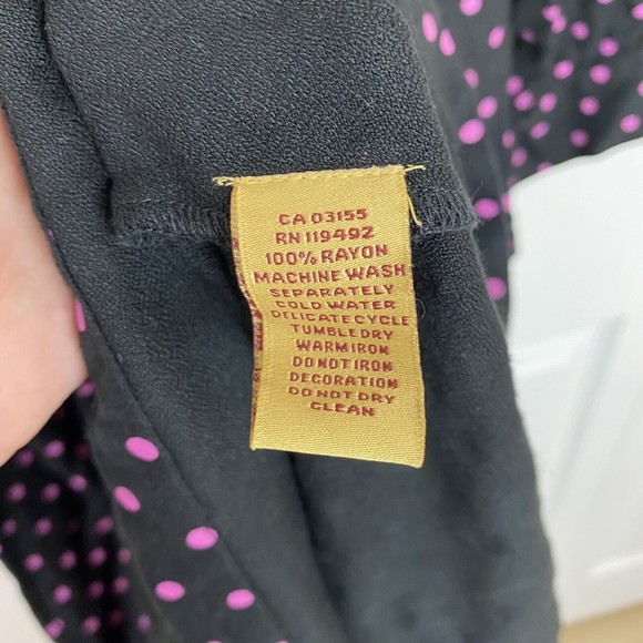 April Cornell S Polka Dot Shift Dress Prairie Cottagecore Tea Boho Midi V-Neck - Picture 4 of 6